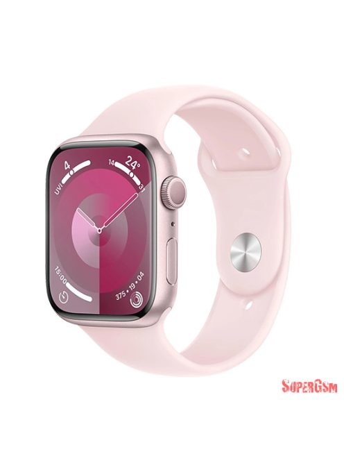 Apple Watch Series 9 GPS 45mm Pink Aluminium Case with Sport Band M/L - Light Pink