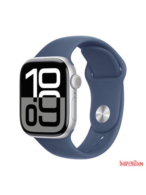 Apple Watch Series 10 GPS 42mm Silver Aluminium Case with Sport Band S/M - Denim kék