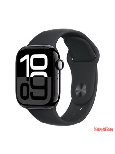   Apple Watch Series 10 GPS 42mm Jet Black Aluminium Case with Sport Band S/M - Fekete