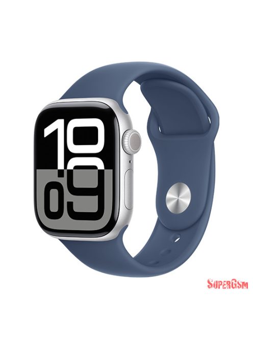 Apple Watch Series 10 GPS 42mm Silver Aluminium Case with Sport Band S/M - Denim