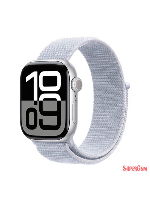 Apple Watch Series 10 GPS 42mm Silver Aluminium Case with Sport Loop - Blue Cloud