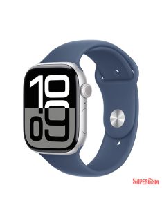   Apple Watch Series 10 GPS 46mm Silver Aluminium Case with Sport Band S/M - Denim