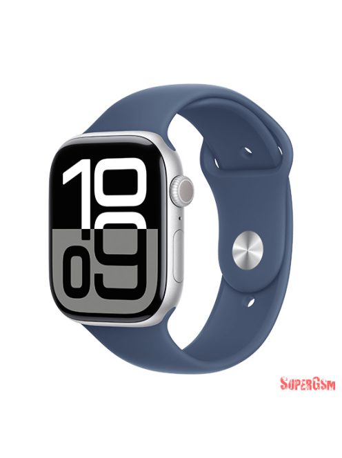 Apple Watch Series 10 GPS 46mm Silver Aluminium Case with Sport Band M/L - Denim