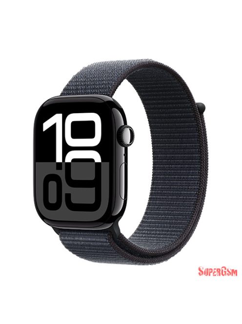 Apple Watch Series 10 GPS 46mm Jet Black Aluminium Case with Sport Loop - Fekete