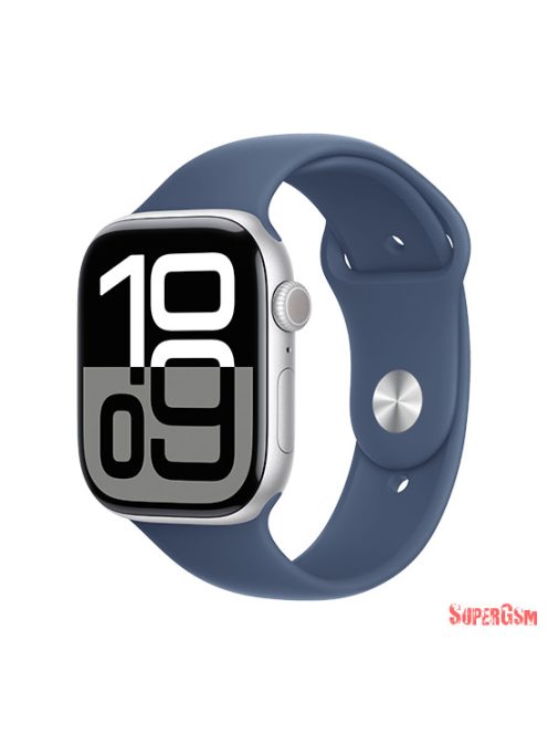 Apple Watch Series 10 GPS 46mm Silver Aluminium Case with Sport Band S/M - Denim