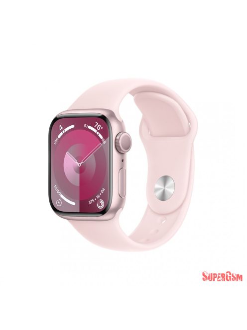 Apple Watch S9 41mm Pink Alu tok,Világos pink sport szíj (M/L)