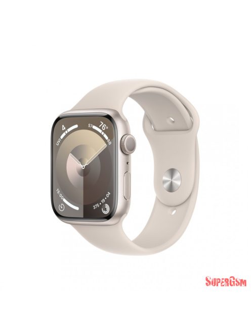 Apple Watch S9 45mm fényes Alu tok,Csillagfény sport szíj (M/L)