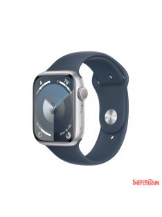   Apple Watch S9 45mm ezüst Alu tok,Sötétkék sport szíj (M/L)