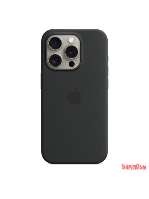 Apple iPhone 15 Pro Szilikon Magsafe tok,Fekete