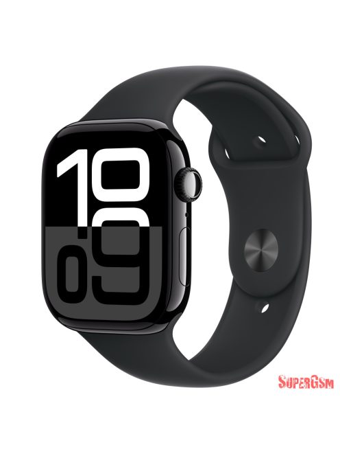 Apple Watch S10 GPS 46mm fekete alumíniumtok, fekete sport M/L