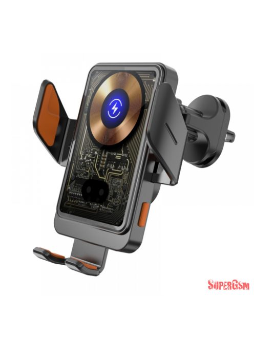Autós telefontartó szellőzőrácsra wireless töltő funkcióval,átl.