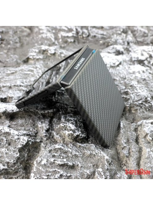 Mágneses aramid karbon tok, Samsung Z Flip 7, Fekete