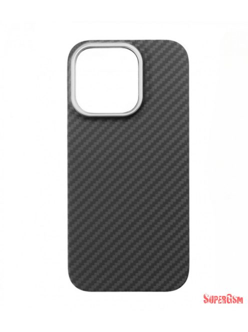 Aramid mágneses karbon tok, Iphone 16 Pro,  Fekete