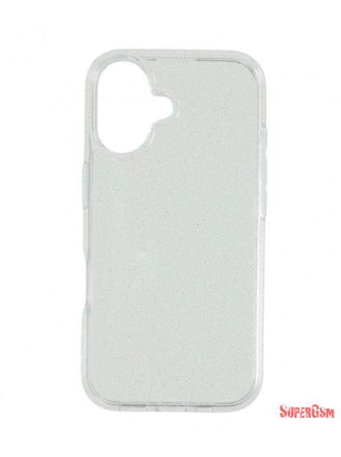 Iphone 16 csillámos szilikon hátlap, Átlátszó