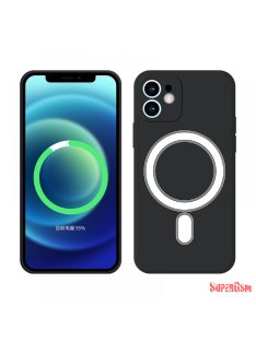 iPhone 13 mágneses szilikon tok, Fekete