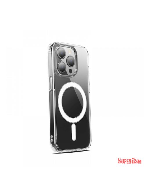 iPhone 15 Pro mágneses szilikon tok, Átlátszó
