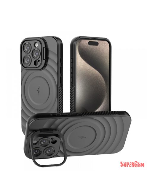 Iphone 16 Pro mágneses ütésálló tok Fekete