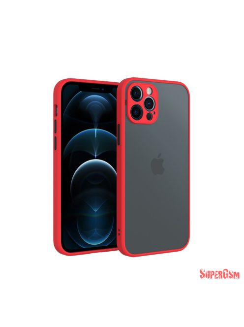 iPhone 14 Plus műanyag tok, piros, fekete
