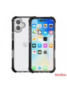 iPhone 16 Plus ütésálló szilikon hátlap, Fekete