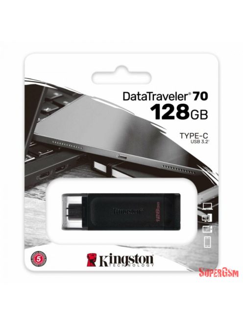 Kingston 128GB DataTraveler 70 USB-C pendrive fekete