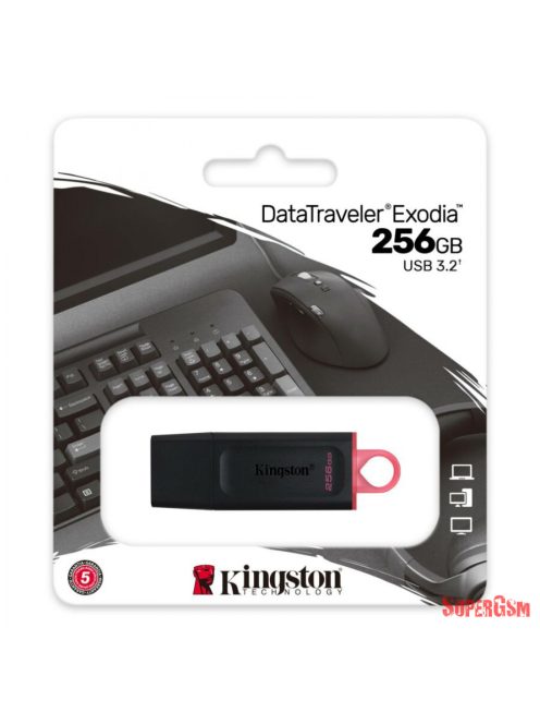 Kingston 256GB Traveler Exodia USB 3.2 Gen 1 fek-rózs