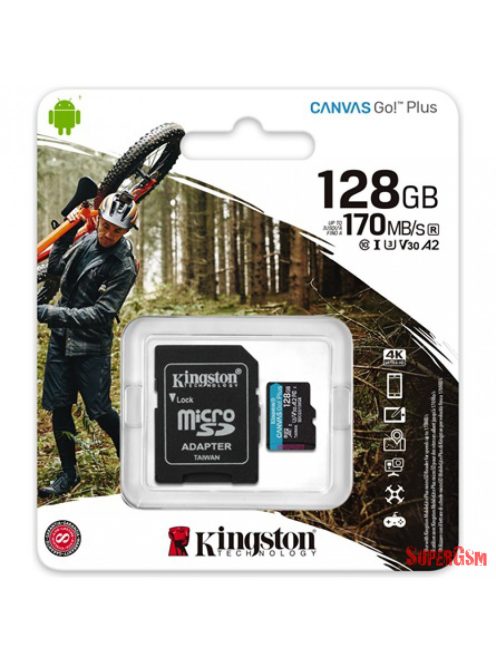 Kingston 128GB Canvas Go Plus UHS-I U3 V30,mkártya
