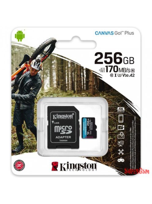 Kingston 256GB Canvas Go Plus UHS-I U3 V30,mkártya