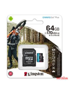 Kingston 64GB Canvas Go! Plus Class10 UHS-I U3 V30 A2