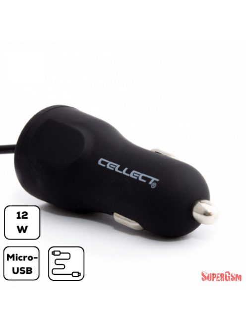 Autós töltő Micro USB csatlakozással, 2.4A