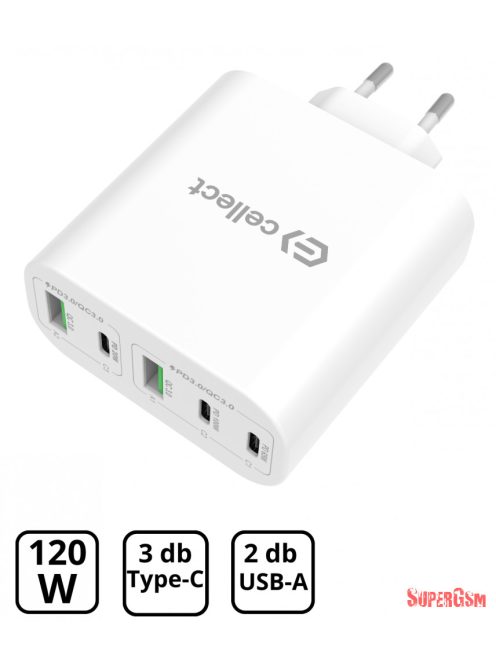 Hálózati gyorstöltő adapter 120W, Fehér
