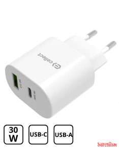 Hálózati gyorstöltő adapter 30W, Fehér