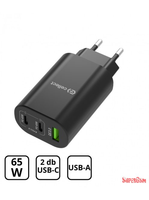 Hálózati gyorstöltő adapter 65W, Fekete