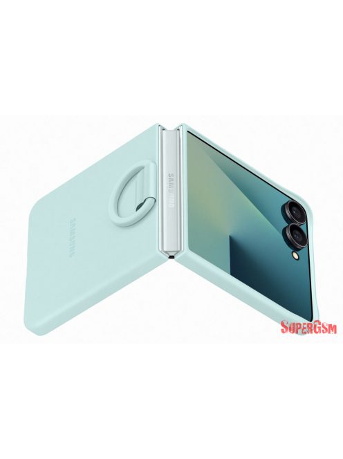 Samsung Flip 7 Szilikon tok gyűrűvel, világos kék