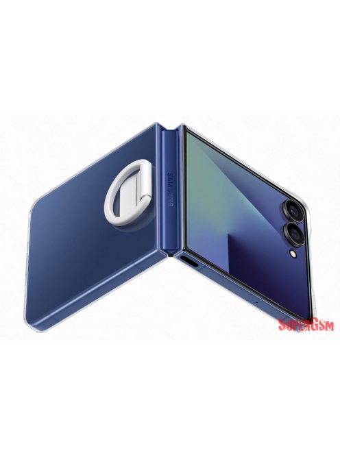 Samsung Flip 7 gyűrűs Clear slim tok, átlátszó