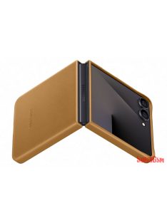 Samsung Flip 7 bőr hátlap, barna