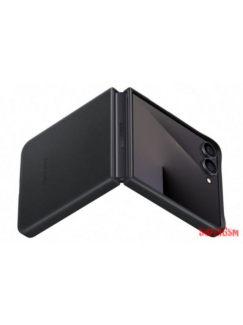 Samsung Flip 7 bőr hátlap, fekete