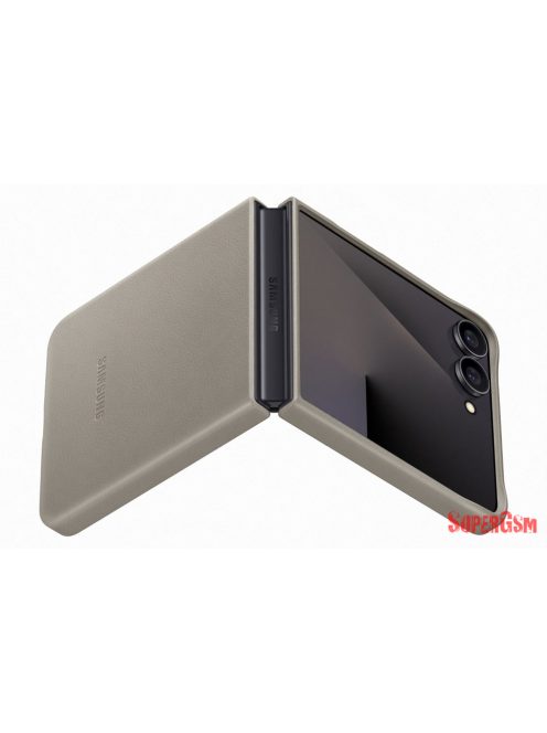 Samsung Flip 7 bőr hátlap, szürke