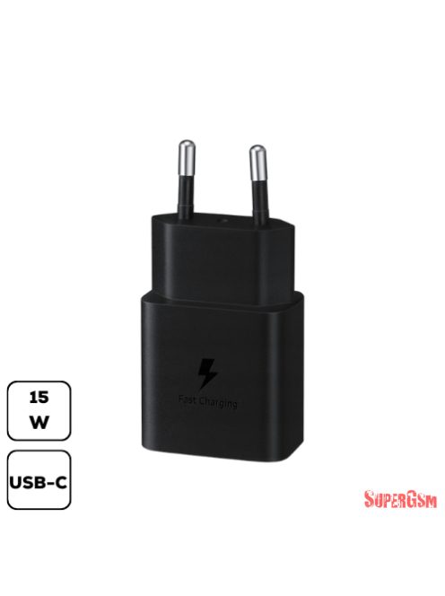 Samsung hálózati adapter, 15W PD USB-C, Fekete