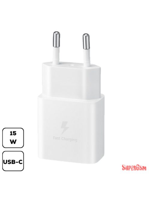 Samsung hálózati adapter, 15W PD USB-C, Fehér