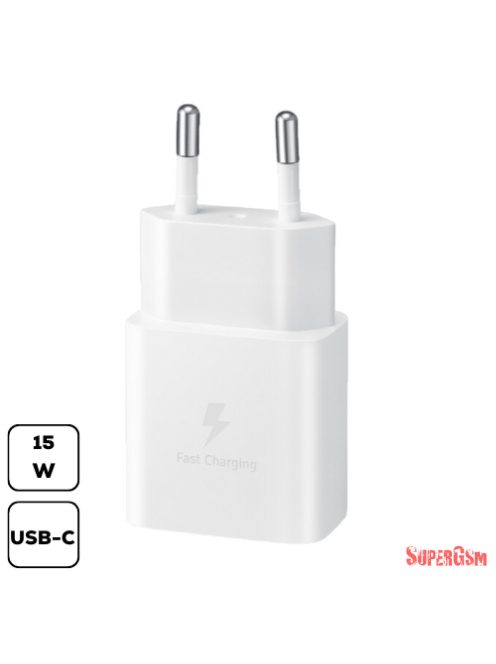 Samsung hálózati adapter, 15W PD Type-C, Fehér