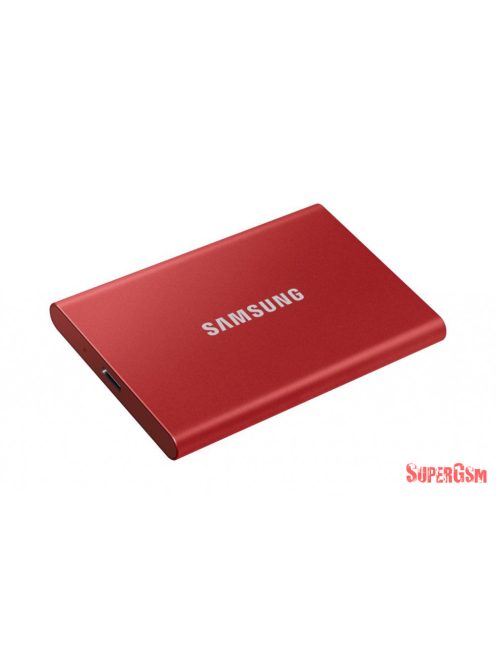 Samsung T7 hordozható SSD,2TB, USB 3.2,Metál Piros