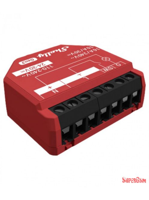 Shelly 1PM Gen3 Wi-Fi + Bluetooth okosrelé, áramfogyasztás-mérés