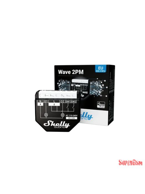 Shelly Z-Wave Pro 2PM,1 fázisú,2 csatornás,Teljesítménymérő,25 A