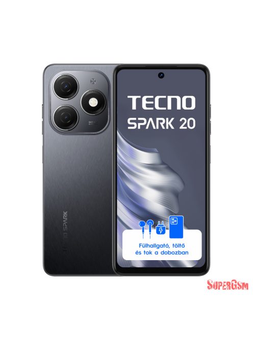 Tecno Spark 20 Gravity Black 8+256 GB mobiltelefon