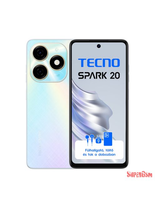 Tecno Spark 20 Cyber White 8+256 GB mobiltelefon