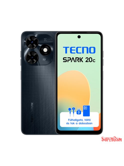 Tecno Spark 20C Gravity Black 4+128 GB mobiltelefon