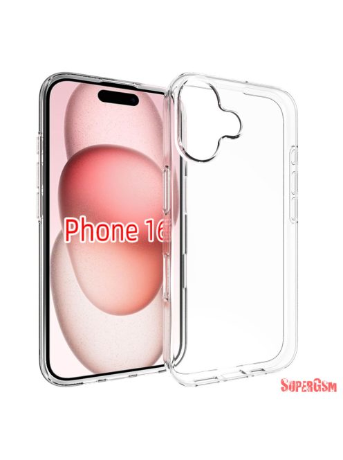 iPhone 16 vékony TPU szilikon hátlap,Átlátszó