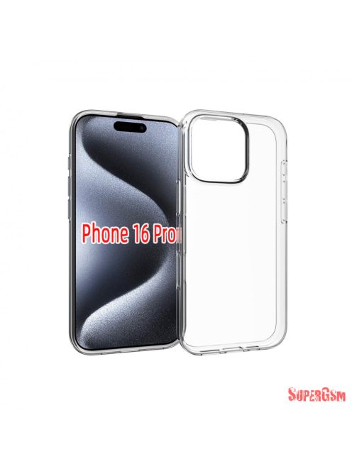 iPhone 16 Pro vékony TPU szilikon hátlap,Átlátszó